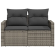 Bowery Hill Contemporary Synthetic Poly Rattan Garden Sofa in Gray