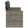 Bowery Hill Contemporary Synthetic Poly Rattan Garden Sofa in Gray