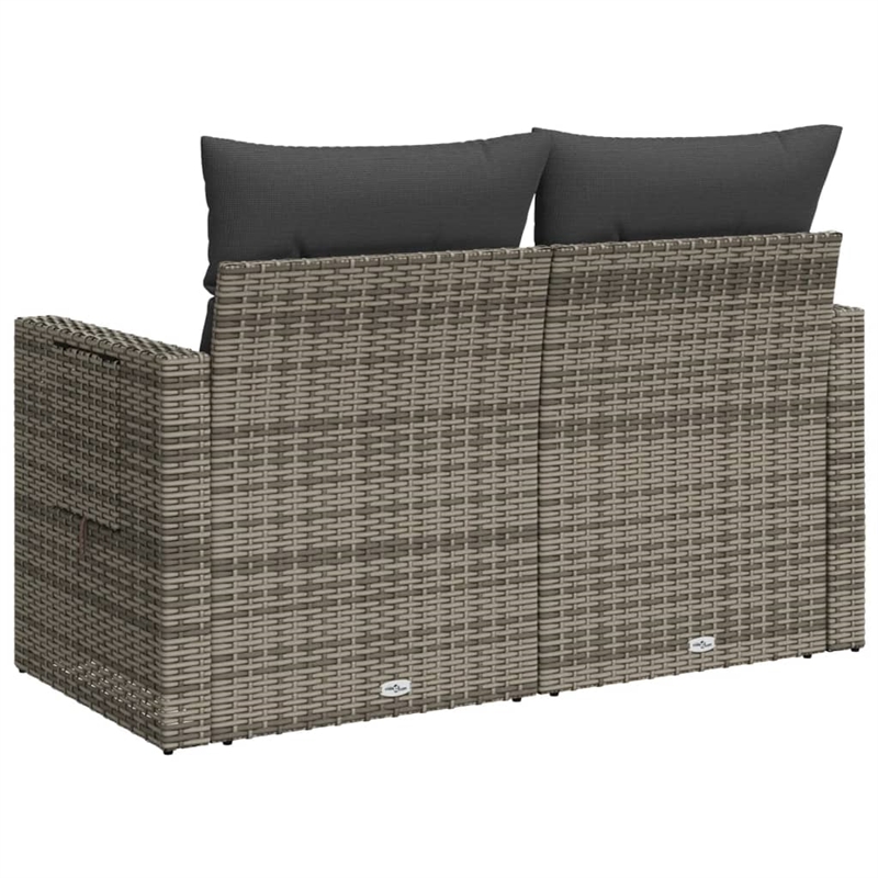 Bowery Hill Contemporary Synthetic Poly Rattan Garden Sofa in Gray