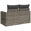 Bowery Hill Contemporary Synthetic Poly Rattan Garden Sofa in Gray