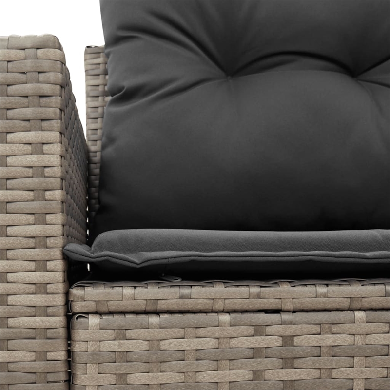 Bowery Hill Contemporary Synthetic Poly Rattan Garden Sofa in Gray