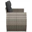 Bowery Hill Large PE Rattan Garden Sofa With Adjustable Feet in Gray