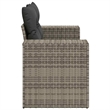 Bowery Hill Medium PE Rattan Garden Sofa With Adjustable Feet in Gray