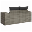 Bowery Hill Medium PE Rattan Garden Sofa With Adjustable Feet in Gray