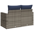 Bowery Hill 2-Seater Poly Rattan Patio Sofa With Cushions in Gray