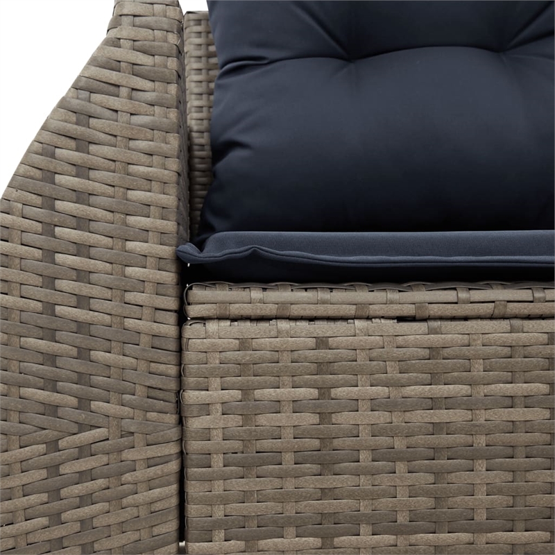 Bowery Hill 2-Seater Poly Rattan Patio Sofa With Cushions in Gray