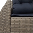Bowery Hill 2-Seater Poly Rattan Patio Sofa With Cushions in Gray