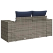 Bowery Hill 2-Seater Poly Rattan Patio Sofa With Cushions in Gray