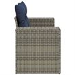 Bowery Hill 2-Seater Poly Rattan Patio Sofa With Cushions in Gray
