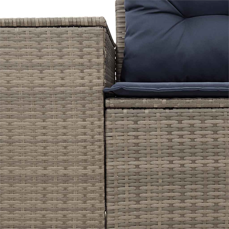 Bowery Hill 2-Seater Poly Rattan Patio Sofa With Cushions in Gray