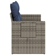 Bowery Hill 2-Seater Poly Rattan Patio Sofa With Cushions in Gray