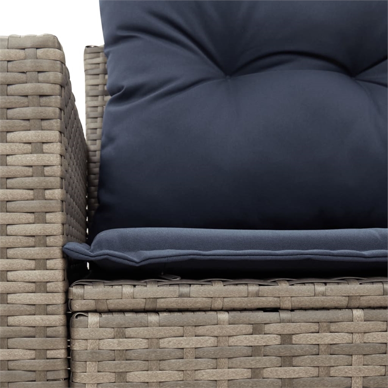 Bowery Hill 2-Seater Poly Rattan Patio Sofa With Cushions in Gray