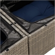 Bowery Hill 2-Seater Poly Rattan Patio Sofa With Cushions in Gray