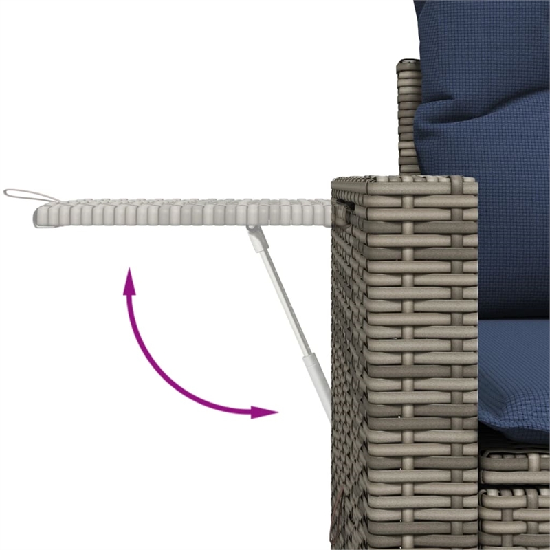 Bowery Hill 2-Seater Poly Rattan Patio Sofa With Cushions in Gray