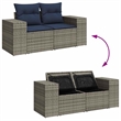 Bowery Hill 2-Seater Poly Rattan Patio Sofa With Cushions in Gray