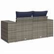 Bowery Hill 2-Seater Poly Rattan Patio Sofa With Cushions in Gray