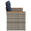 Bowery Hill 2-Seater Poly Rattan Patio Sofa With Cushions in Gray