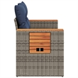 Bowery Hill 2-Seater Poly Rattan Patio Sofa With Cushions in Gray