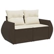 Bowery Hill PE Rattan & Powder-Coated Steel Garden Sofa in Brown