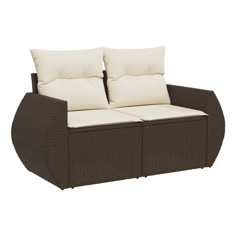Bowery Hill PE Rattan & Powder-Coated Steel Garden Sofa in Brown