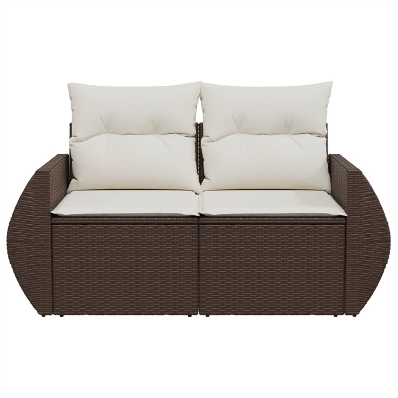 Bowery Hill PE Rattan & Powder-Coated Steel Garden Sofa in Brown