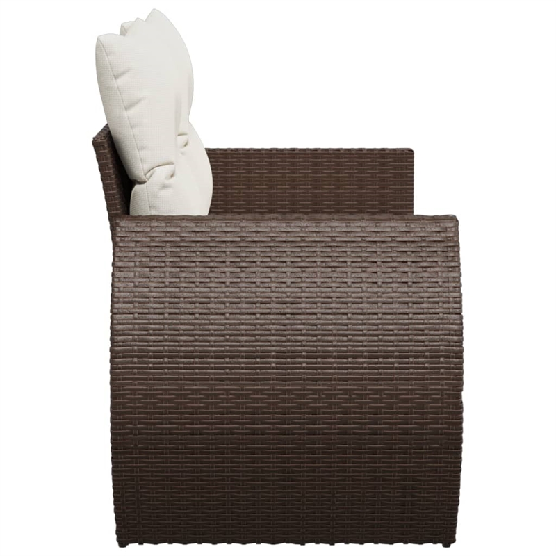 Bowery Hill PE Rattan & Powder-Coated Steel Garden Sofa in Brown