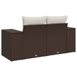 Bowery Hill Poly Rattan 2-Seater Removable Covers Garden Sofa in Brown