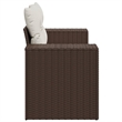 Bowery Hill Poly Rattan 2-Seater Removable Covers Garden Sofa in Brown