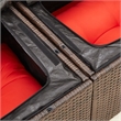 Bowery Hill 2-Seater Brown Poly Rattan Patio Sofa With Cushions