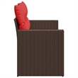 Bowery Hill 2-Seater Brown Poly Rattan Patio Sofa With Cushions