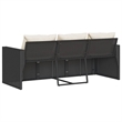 Bowery Hill Contemporary Synthetic Poly Rattan Garden Sofa in Black And Cream