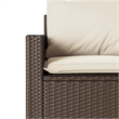 Bowery Hill Contemporary Synthetic Poly Rattan Garden Sofa in Brown & Cream