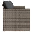 Bowery Hill Contemporary PE Rattan 3-Seater Garden Sofa in Gray