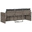 Bowery Hill Contemporary PE Rattan 3-Seater Garden Sofa in Gray