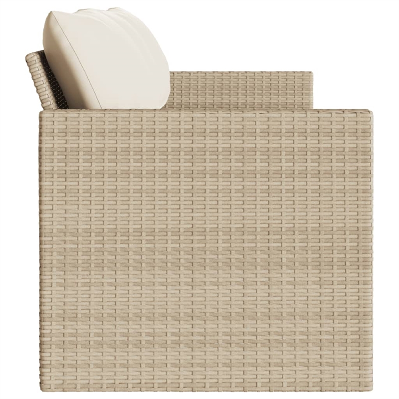 Bowery Hill Contemporary Synthetic Poly Rattan Garden Sofa Beige & Cream