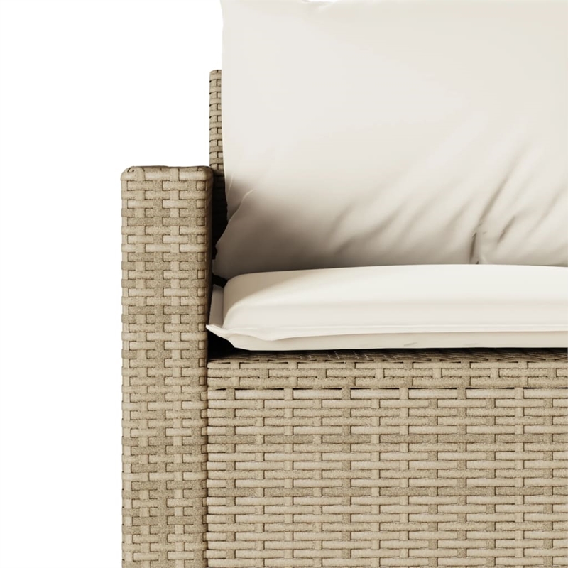 Bowery Hill Contemporary Synthetic Poly Rattan Garden Sofa Beige & Cream