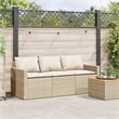 Bowery Hill Contemporary Synthetic Poly Rattan Garden Sofa Beige & Cream