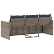 Bowery Hill 3-Seater PE Rattan Garden Sofa With Removable Covers in Gray