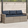 Bowery Hill 3-Seater PE Rattan Garden Sofa With Removable Covers in Gray