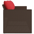 Bowery Hill 3-Seater PE Rattan Garden Sofa With Removable Covers in Brown