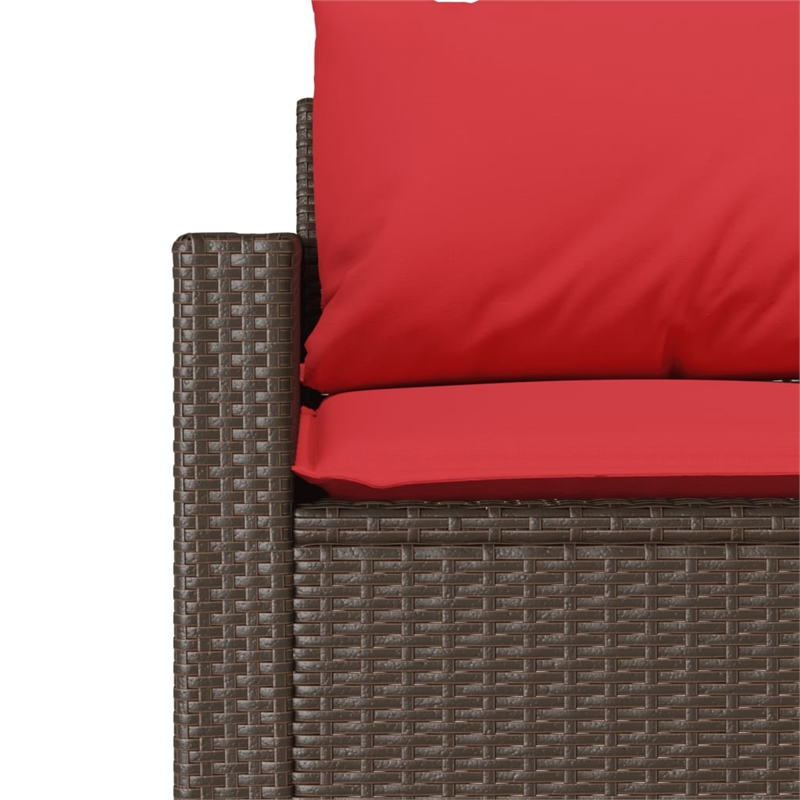 Bowery Hill 3-Seater PE Rattan Garden Sofa With Removable Covers in Brown