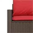 Bowery Hill 3-Seater PE Rattan Garden Sofa With Removable Covers in Brown