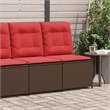 Bowery Hill Single-Seat PE Rattan Reclining Patio Sofa in Brown