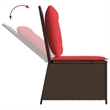 Bowery Hill Single-Seat PE Rattan Reclining Patio Sofa in Brown