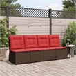 Bowery Hill Single-Seat PE Rattan Reclining Patio Sofa in Brown