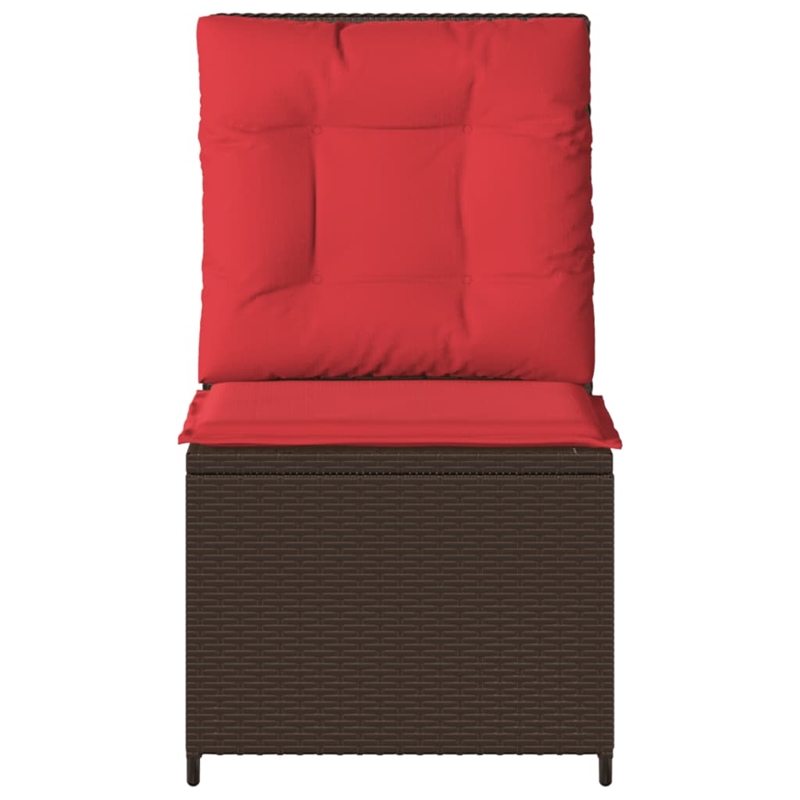 Bowery Hill Single-Seat PE Rattan Reclining Patio Sofa in Brown