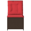 Bowery Hill Single-Seat PE Rattan Reclining Patio Sofa in Brown
