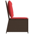Bowery Hill Single-Seat PE Rattan Reclining Patio Sofa in Brown