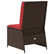 Bowery Hill Single-Seat PE Rattan Reclining Patio Sofa in Brown
