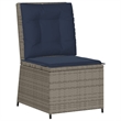 Bowery Hill Contemporary Single PE Rattan Reclining Garden Sofa in Gray
